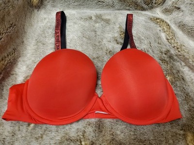 VICTORIA'S SECRET 38C T-SHIRT PUSH-UP BRA  FULL COVERAGE RED  NWOT