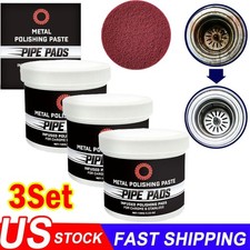 3X Metal Polish Paste Protectant Scratch Remover Pipe Infused Polishing Pads