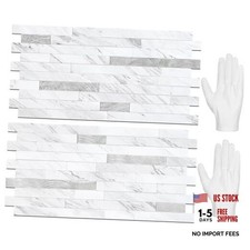 Sheets Peel and Stick Backsplash Tile, Stick on 20 White Marble  Metal Silver