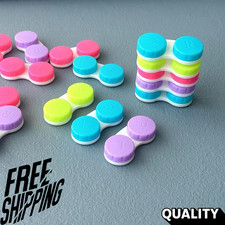 10pcs Contact Lens Case Care, Colored Double Box Muticoloured FAST POST UK