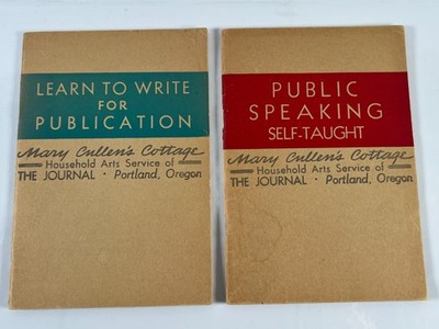 Mary Cullen's Cottage Household Lot of 2 Booklet Public Speaking, Learn to Write