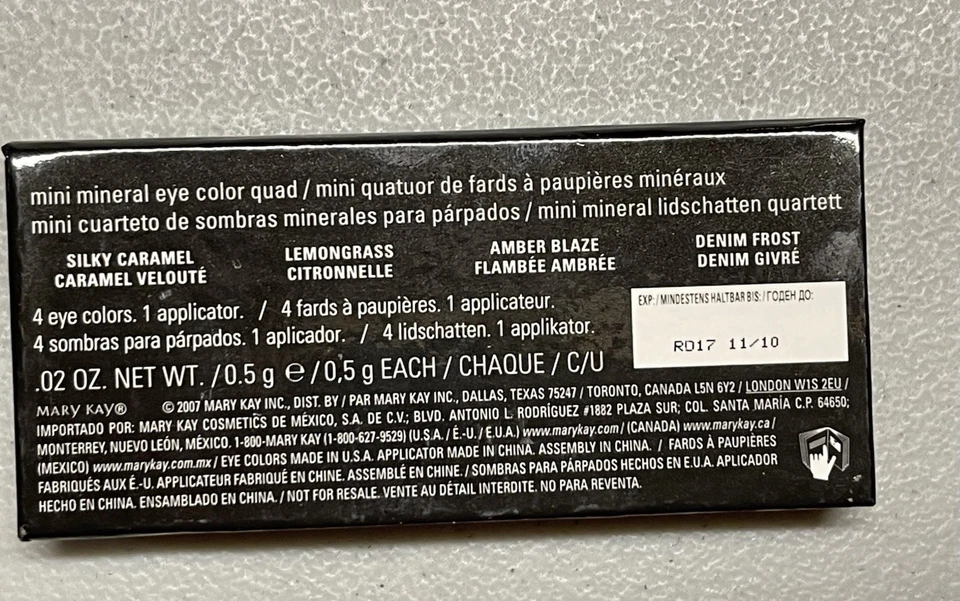Mary Kay Mini Mineral Eye Color Quad Caramel Lemongrass Amber Denim LOT of 4 - Image 4 of 4