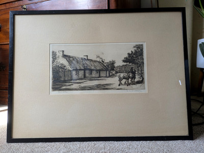 BURNS COTTAGE, gerahmt signiert Wilfred C Appleby Radierung/Gravur/Druck