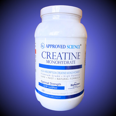 Approved Science Creatine Monohydrate Powder with BioPerine 180 Servs (900 Gms)