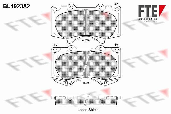 FTE Bremsbelagsatz, Scheibenbremse Vorderachse U.A. FüR Mitsubishi, Toyota-image
