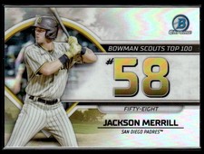2023 Bowman #BTP-58 Jackson Merrill Bowman Scouts Top 100 Silver