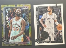 Harrison Barnes Basketball Parallel 262/275 and Stephon Castle (RC) San Antonio 