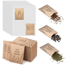 400 Pockets Seed Storage Organizer 6x4   100 Envelopes for 3 Ring Binder