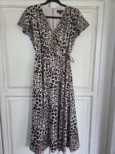 Tahari Arthur S Levine Leopard Print Fit Flare Dress Women's 4 Sexy Romantic