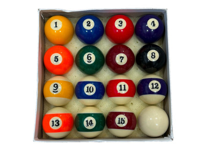 2 1/4'' POOL TABLE BILLIARD BALL SET - 16 PIECE DELUXE REGULATION SIZE -BRAND NEW