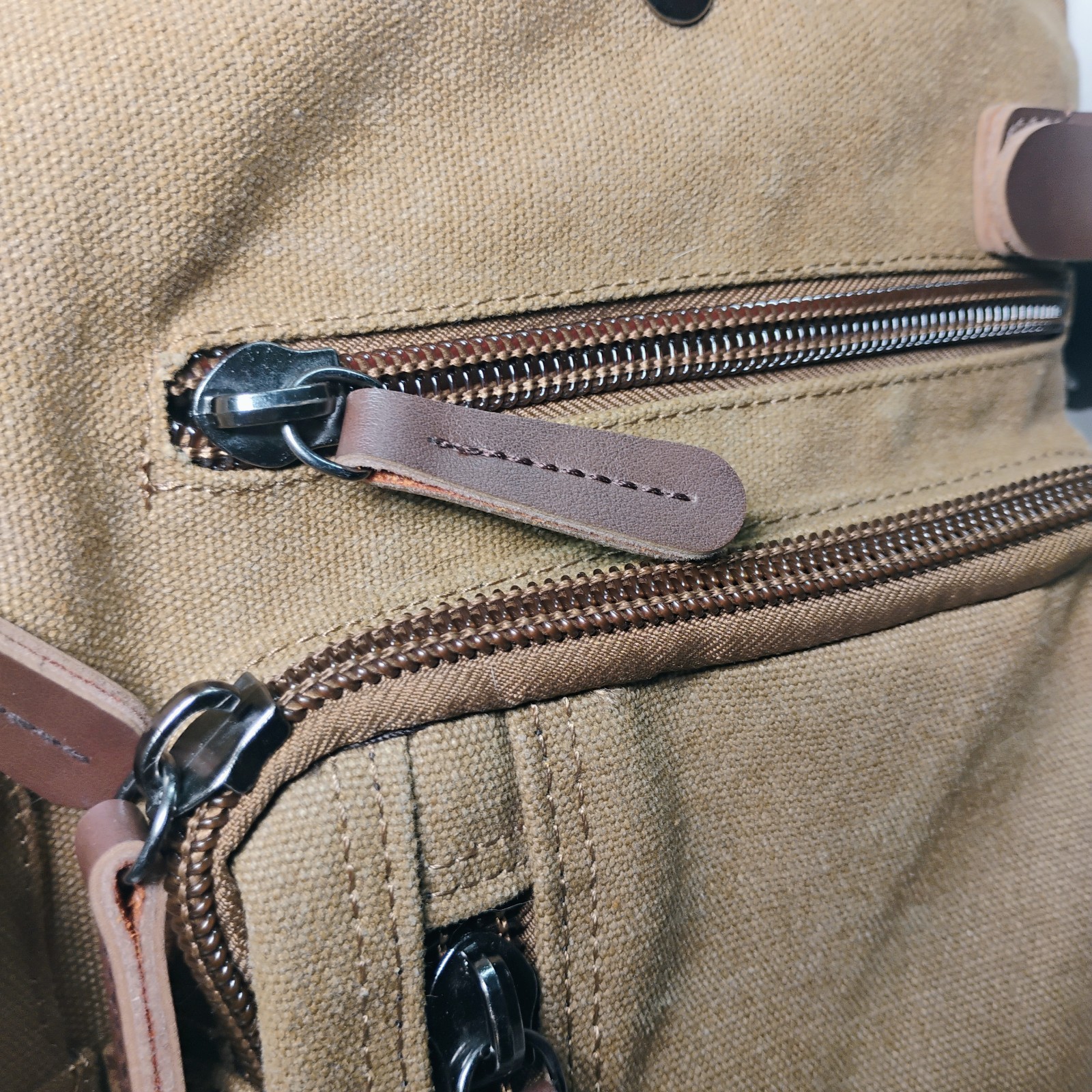 Large Brown Convertible Backpack  Bag Multi Pocke… - image 5