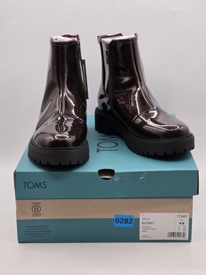 NEW TOMS Bennet Boot blackberry confetti coated glitter Kids Girls Sz 4.5