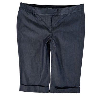 Express Editor Navy Blue Pinstripe Mid-Rise Capri Pants Women's Size 10
