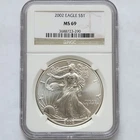 2002 Silver Eagle NGC MS69