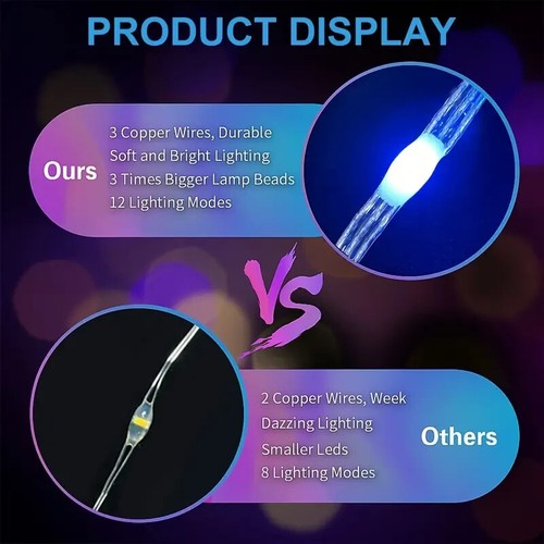 10M Christmas Smart String Lights Bluetooth RGB Magic Colour 5V USB Remote - Picture 6 of 8