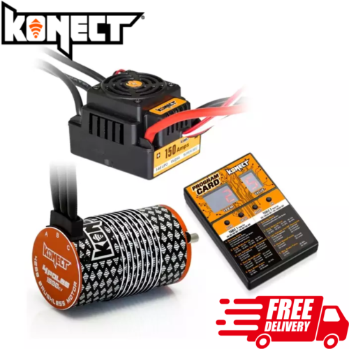 Konect 1/8 Brushless Combo Waterproof 150a ESC 1900kv Motor RC Buggy Truggy Car - Picture 1 of 4