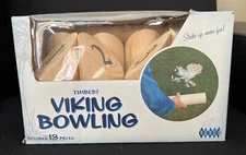 Oak Hardwood 13 Pc. 12 Numbered Viking Bowling Toss Game Yard Lawn Throwing Game