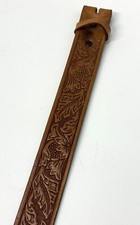 Vintage Tex-Made 1.5" Hand Finished Saddle Leather Western Belt Strap Size 30