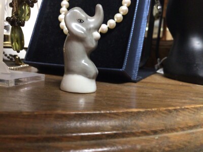 Rare older small porcelain Elephant figurine signed by Herend 