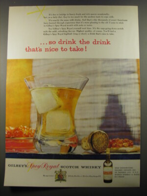 1954 Gilbey's Spey Royal Scotch Ad - so drink the drink that's nice to take