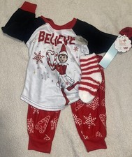THE ELF ON THE SHELF Youth Size Xs Pajama Set With Socks. NEW