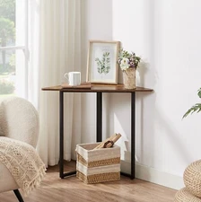 Corner Table Side End Table Small Computer Desk Home Office Metal Frame Table