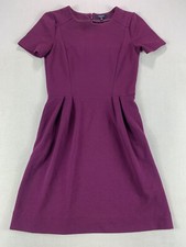 MADEWELL DRESS WOMENS SIZE 0 PURPLE A-LINE SHORT SLEEVE PULLOVER