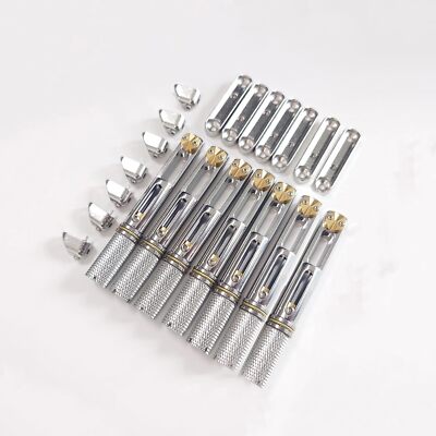 Headless Guitar Bridge Stainless Steel Silver for 6/7/8 String Electric Guitars