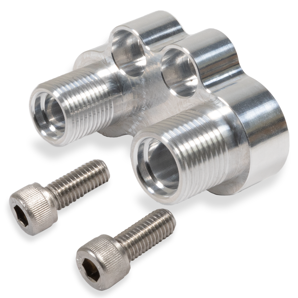 A/C Quick Connector Fittings - Aluminum Adapter For Sanden SD7B10 Compressors, Polished Finish