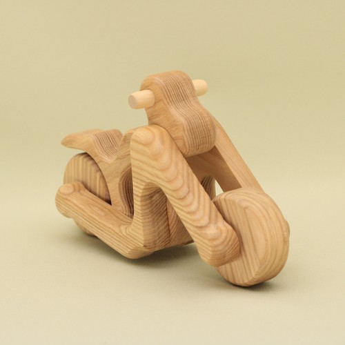 Handmade Organic Natural Wooden Chopper Motorbike Motorcycle Lotes Toys - Photo 14/14