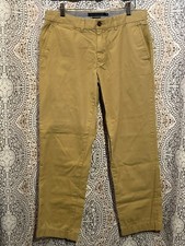Tommy Hilfiger Mens khaki Casual Chino Pants 32/30 Cotton Blend Slim Fit