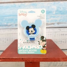 Mickey Mouse Disney Baby Pacifier Holder BPA Free Light Blue Strap USA Seller