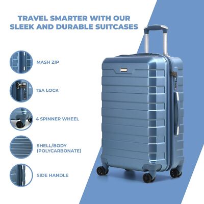 Hartschalen-Leichtschalenkoffer 24 Zoll Medium Trolley 4 Räder Spinner TSA-Schloss