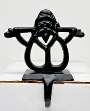 Metal Santa Claus Mantle Stocking  Hanger Hook Black 