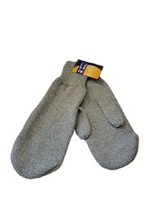 Ladies Powerfist Light Grey Knitted Mittens