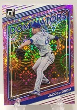2022 Donruss Panini Baseball Card Dominators Jacob deGrom D-2 Pink Fireworks
