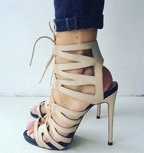 nude lace up shoes