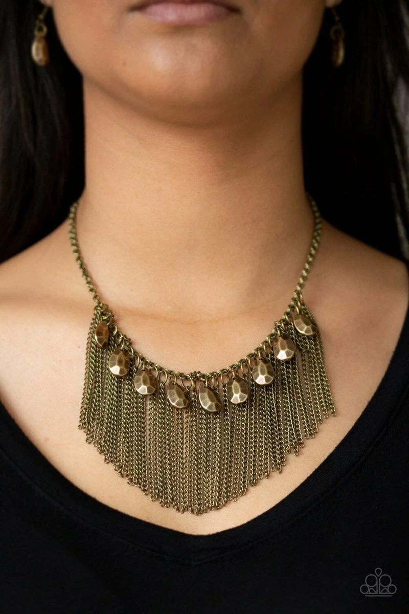 Bragging rights brass necklace paparazzi deals