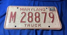 1979 Maryland Truck License Plate Tag - Original