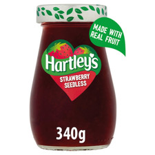 Hartleys Best jams strawberry/apricot/pineapple/raspberry - 340g