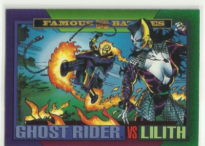 1993 Skybox Marvel Trading Card Famous Battles # 147 Ghost Rider vs Lilith