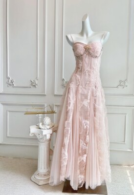 open lace back dress Kallie Butterfly Mesh A-Line Ball Gown