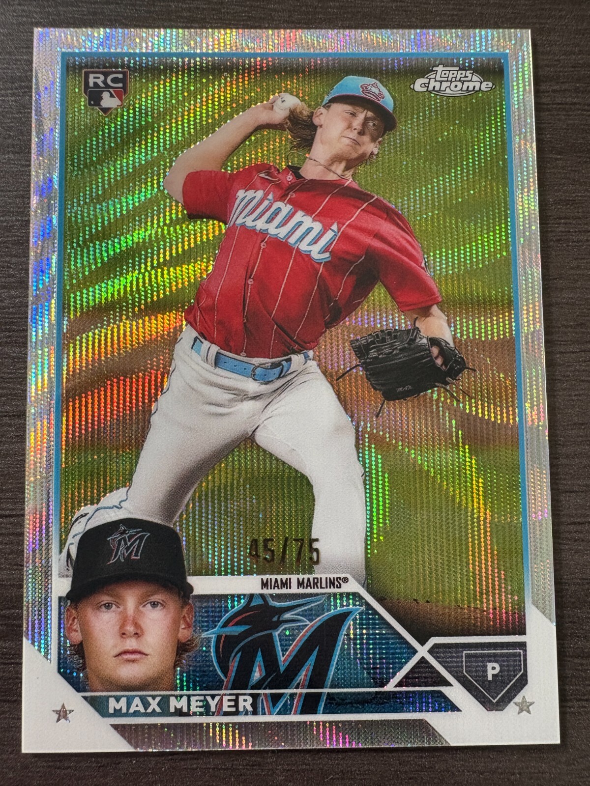 2023 Topps Chrome Max Meyer #104 Rookie RC Blue Wave Refractor serial /75