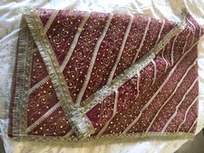 Beautiful Dupatta - Indian Ornate Burgundy and Gold weddings parties