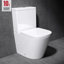 Spülrandlos Stand WC + Spülkasten + WC-Sitz (mit Soft-Close) Badezimmer Stand WC