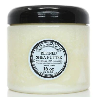 DR ADORABLE RAW REFINED SHEA BUTTER FRESH ORGANIC COLD PRESSED 2 OZ 4 OZ 8 OZ-UP TO 12L