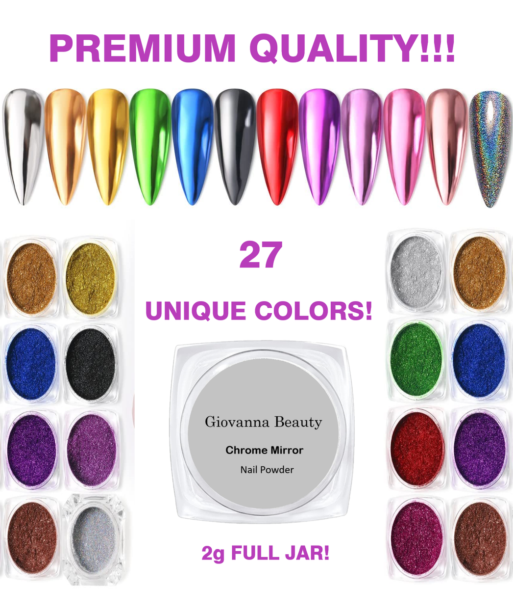 PINK NAIL MIRROR POWDER PLATINUM Rose Gold Chrome Nails Shining Pigment (y3) | UK