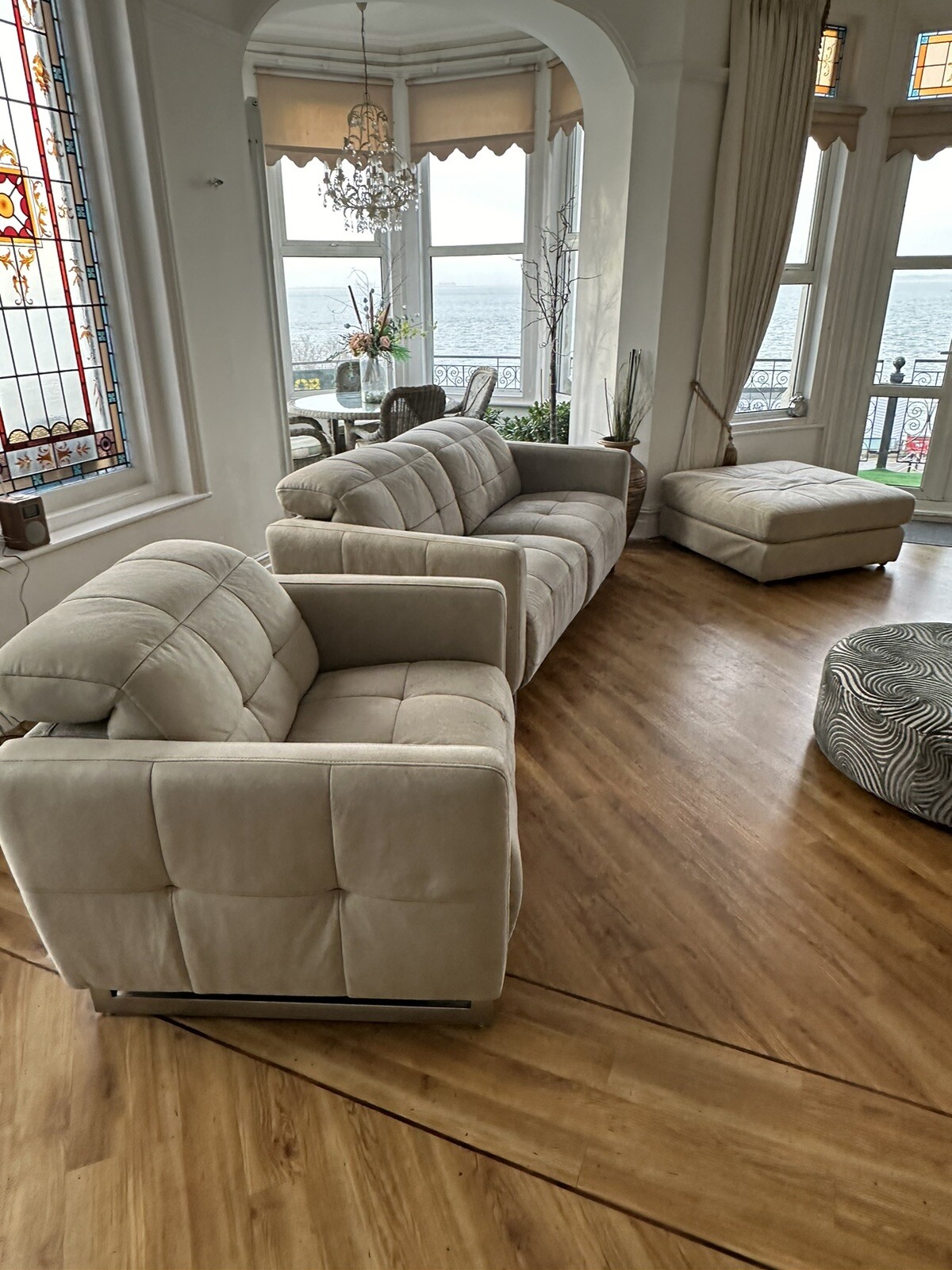 Sofology Sofa Cream Electric Sofa Chair And Foot Stool Reclining eBay