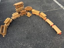 Lot Of Vintage Creative Playthings Wooden Trains Early Wood Toys