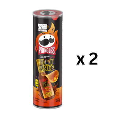 Pringles Hot Ones Potato Chips Rojo Flavour (156 g) - Pack of 2